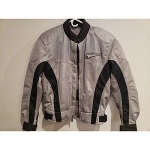 First Gear Motorcycle Jacket Womens S Gray Black Hypertex Mesh Padded Street